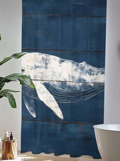 Sheer Curtains 96 Inches Long, Summer Whale Semi Sheer Curtains Light Filtering - Image 4