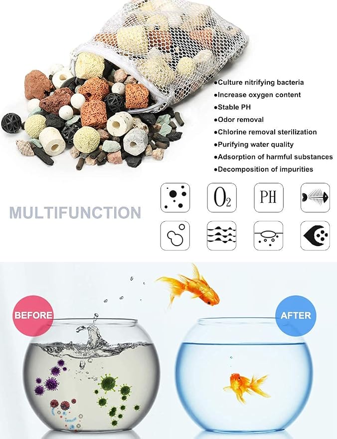 GOLDEAL Bio Balls Ceramic Rings Set, Aquarium Biological Filter Media - Image 4