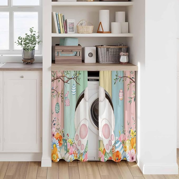 Easter Kitchen Curtains 45 Inch Long 2 Panel Set, Rod Pocket Window Treatment - Image 7