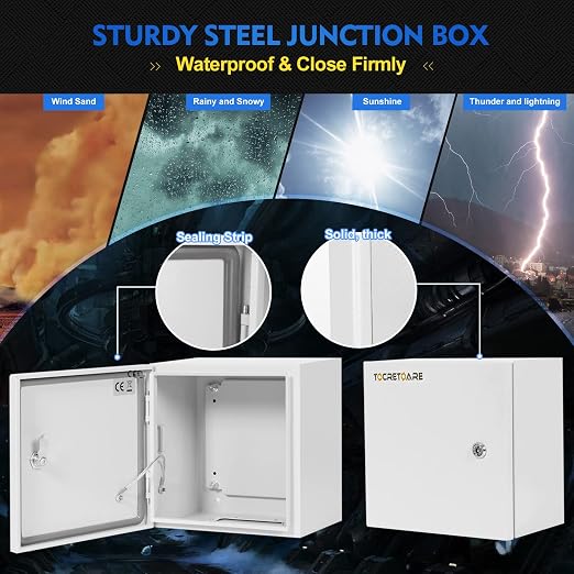 Outdoor Electrical Box, Steel Junction Box 24X16X10'', NEMA 4X Electrical - Image 3