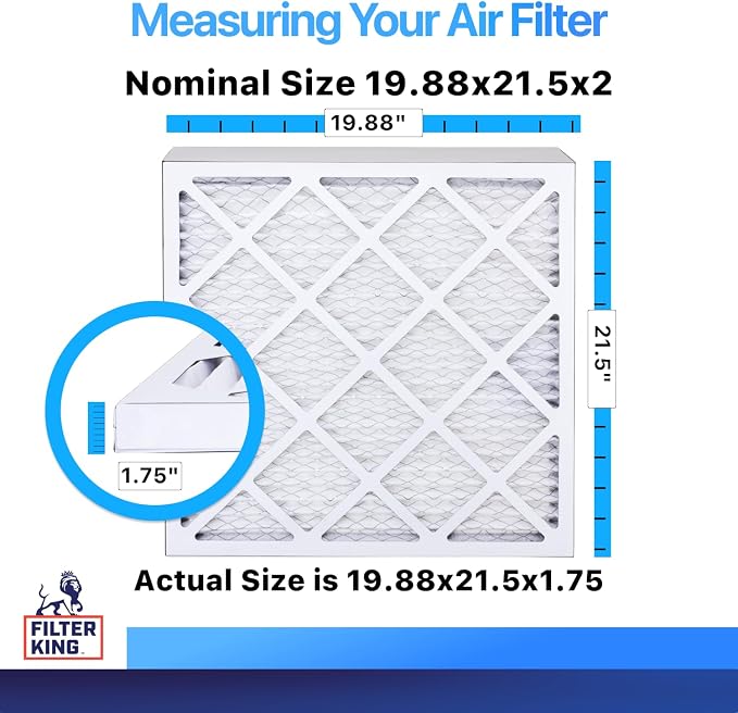 Filter King 19.88x21.5x2 Air Filter | 6-PACK | MERV 8 HVAC Pleated A/C Furnace - Image 2