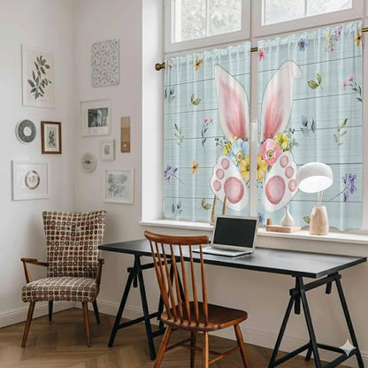 Easter Kitchen Curtains 54 Inch Long 2 Panel Set, Rod Pocket Window Curtains - Image 6