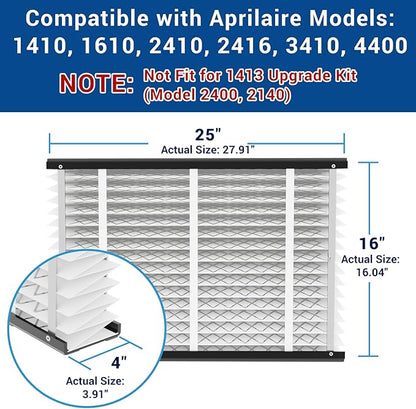 3 Pack, 410 Replacement Air Filter, Nominal Size: 16x25x4, Actual Size: - Image 2