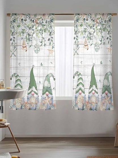Sheer Curtains 72 Inches Long, Coastal Eucalyptus Leaf Semi Sheer Curtains - Image 5