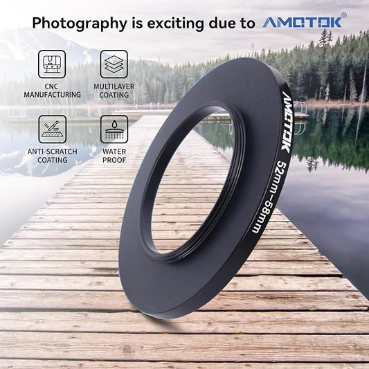 52mm Lens to 58mm Camera Filters Ring Compatible All 52mm Camera Lenses to 58mm - Image 2