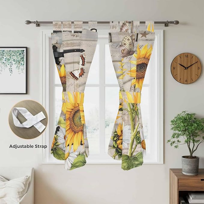 Farm Flowers Living Room Curtains 84 Inch Length, Window Curtains Tab Top - Image 5