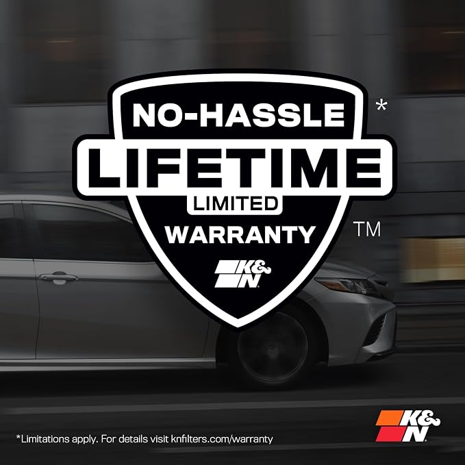 K&N High-Flow Original Lifetime Engine Air Filter: Increase Power: Washable: - Image 10