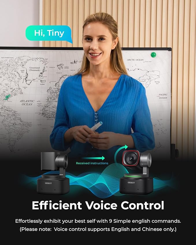 OBSBOT Tiny 2 Webcam 4K Voice Control PTZ, AI Tracking Multi-Mode & Auto Focus - Image 5