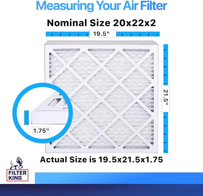 Filter King 20x22x2 Air Filter | 5-PACK | MERV 8 HVAC Pleated A/C Furnace - Image 2