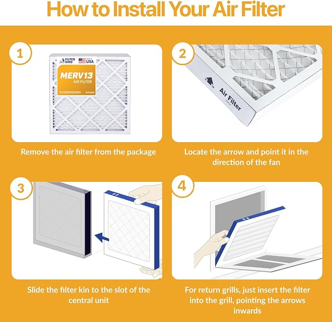 Filter King 16x20x2 Air Filter | 4-PACK | MERV 13 HVAC Pleated A/C Furnace - Image 2