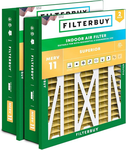 Filterbuy 24x24x5 Air Filter MERV 11 Superior Pet & Allergy Defense, by Filterbuy
