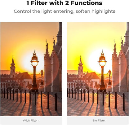 K&F CONCEPT 49mm Black Diffusion Mist 1/4 Effect & Variable ND2-400 Neutral - Image 3