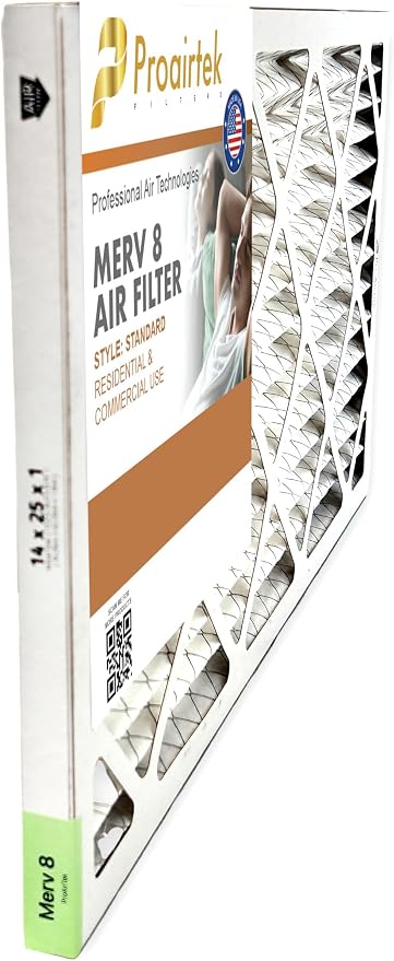 Proairtek AF14251M08SWH Model 14x25x1 Pack of 2 Air Filters, MERV 8; Ideal - Image 3
