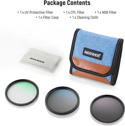 NEEWER 82mm UV/CPL/ND Lens Filter Kit, UV Protection + Circular Polarizing + - Image 8