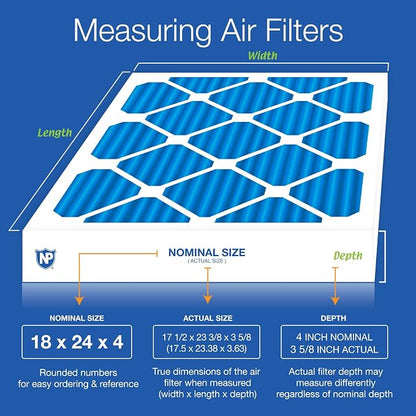 Nordic Pure 18x24x4 Pleated Air Filters MERV 7 Plus Carbon 6 Pack - Image 2