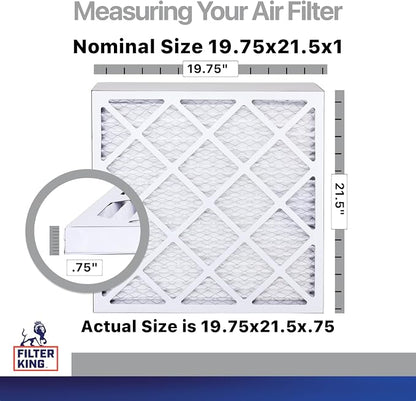 Filter King 19.75x21.5x1 Air Filter | 4-PACK | Carbon MERV 8 HVAC Pleated A/C - Image 2