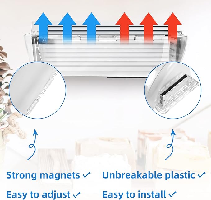 2 Pack Adjustable Air Vent Deflector, 9”-15” Transparent Deflector - Image 3
