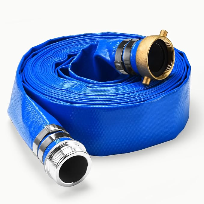 1.5" x 100 ft Discharge Hose for Swimming Pools, Heavy Duty PVC Lay Flat Water by Unknown