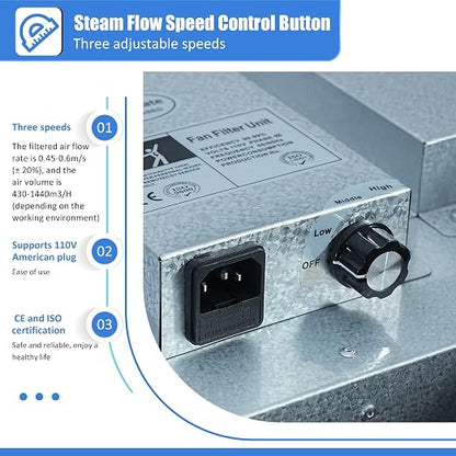 JJFFTAO，HEPA H14-Filter Laminar Flow Hood Updated FanFilter Unit（Include HEPA - Image 4