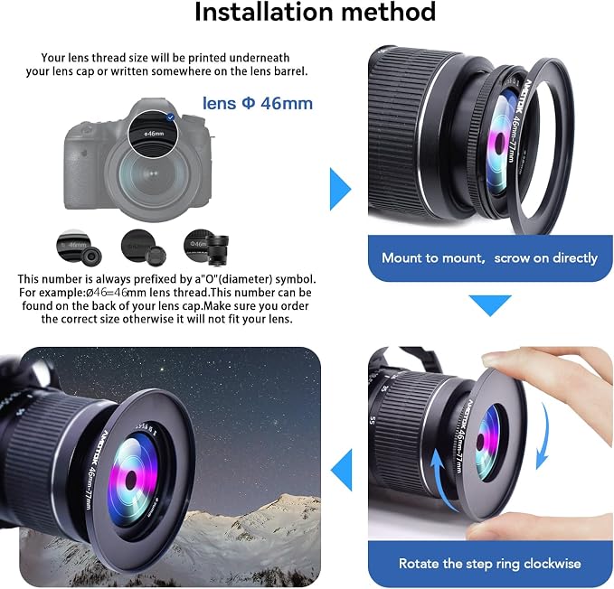 46mm Lens to 77mm Camera Lens Adapter, 46mm to 77mm Filter Step-Up Adapter Ring - Image 5