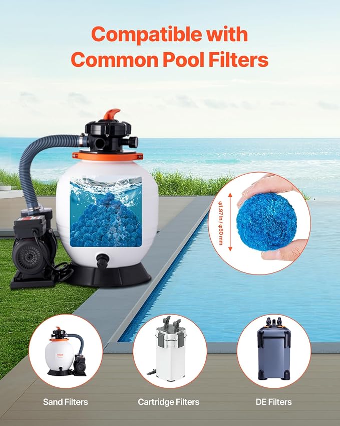 VEVOR Pool Filter Balls for Sand Filter, 3.1 lbs, Filter Balls Replace Pool - Image 5