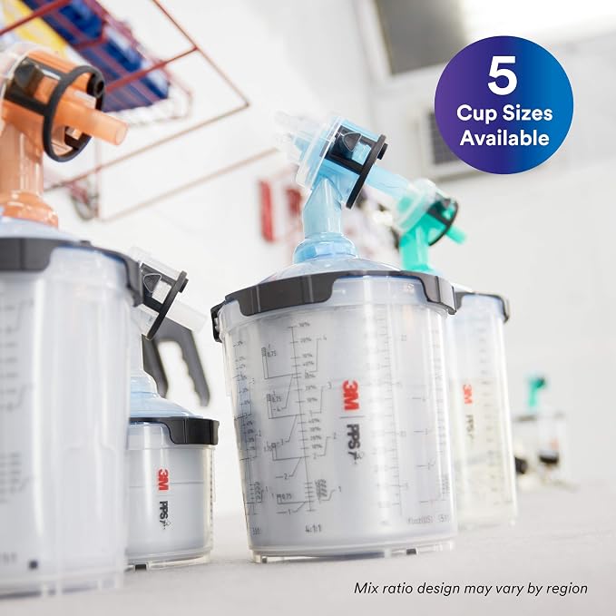 3M 26000 PPS 2.0 Spray Gun Cup, Lids and Liners Kit, 200-Micron Filter - Image 7