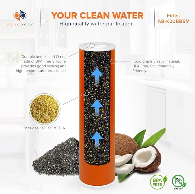 Aquaboon 20x4.5" Whole House Water Filter Cartridge – Premium KDF Heavy Metal - Image 5