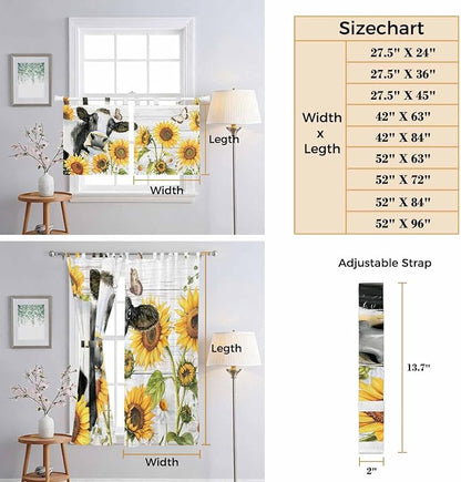 Retro Farmhouse Floral Kitchen Curtains 24 Inch Length, Small Window Curtains - Image 8