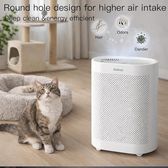 Azeus FS32 Air Purifier | True HEPA Filter | Covers Up to 1076 Sq. Ft. | Ideal - Image 3