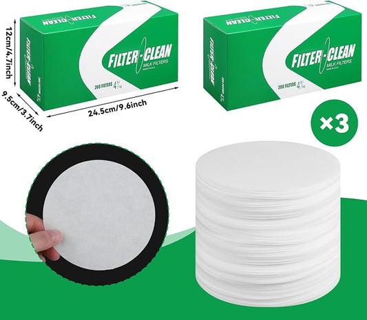 600 Pack Milk Filter Discs Quick Flow Non-gauze Small 4-9/16" Od Replacement - Image 2