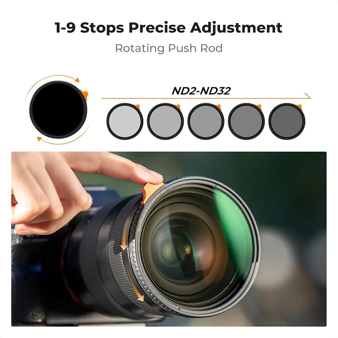 K&F CONCEPT 82mm Black Diffusion Mist 1/4 Effect & Variable ND2-400 ND Lens - Image 5