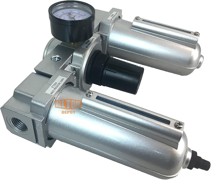 1/2" NPT HEAVY DUTY Compressed Air In Line Filter Regulator Lubricator Oiler - Image 4