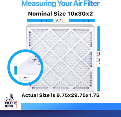 Filter King 10x30x2 Air Filter | 6-PACK | MERV 8 HVAC Pleated A/C Furnace - Image 2