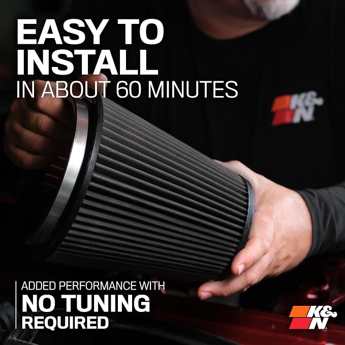 K&N Cold Air Intake System: Dry-Flow Air Filter, Increase Performance & - Image 8