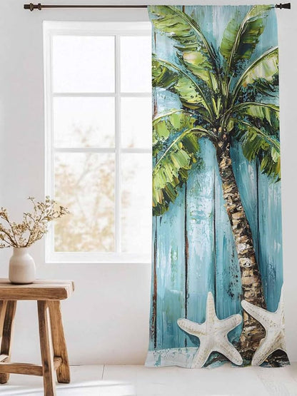 Sheer Curtains 108 Inches Long, Coastal Beach Starfish Semi Sheer Curtains - Image 3