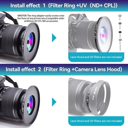 67mm Lens to 95mm Camera Lens Adapter, 67mm to 95mm Filter Step up Ring Adapter - Image 6