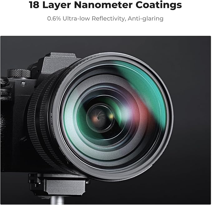 K&F CONCEPT 77mm Black Diffusion 1/4 & 1/8 Filters Kit Mist Cinematic Effect - Image 5