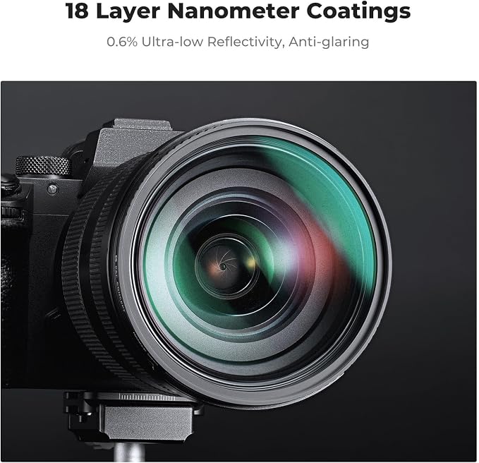 K&F CONCEPT 55mm Black Diffusion 1/4 & 1/8 Filters Kit Mist Cinematic Effect - Image 5