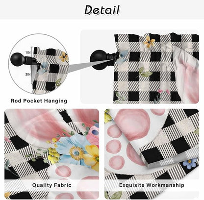 Easter Kitchen Curtains 45 Inch Long 2 Panel Set, Rod Pocket Window Treatment - Image 9