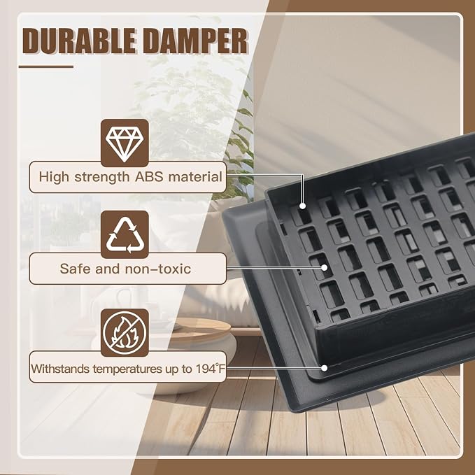 Floor Vents Registers Adjustable Grates 4x12 Inch Matte Black Air Vent Easy - Image 4