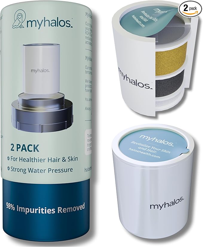 2 Pack - MyHalos® Fixed Hard Water Shower Filter Cartridge Replacement - Home by myhalos