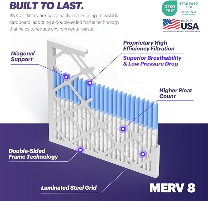 BNX TruFilter 14x30x1 Air Filter MERV 8 - Image 3