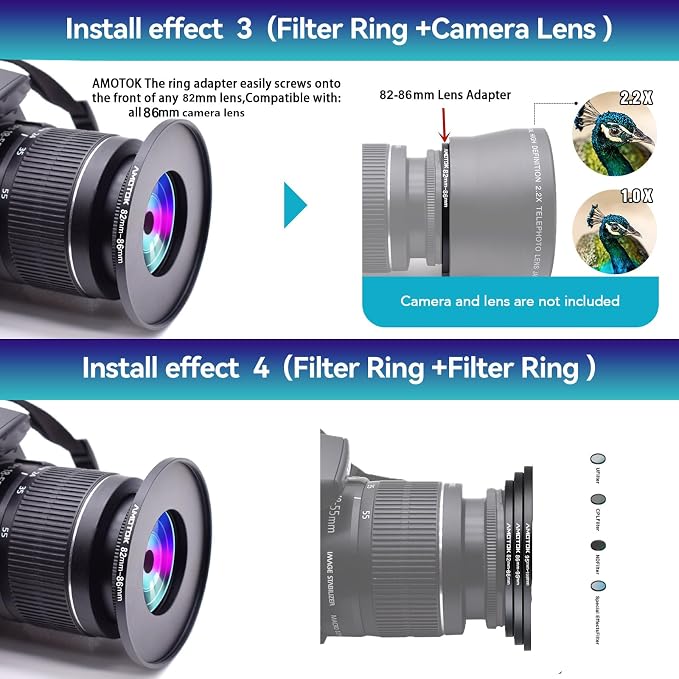 82mm Lens to 86mm Camera Lens Adapter, 82mm to 86mm Filter Step up Ring Adapter - Image 7