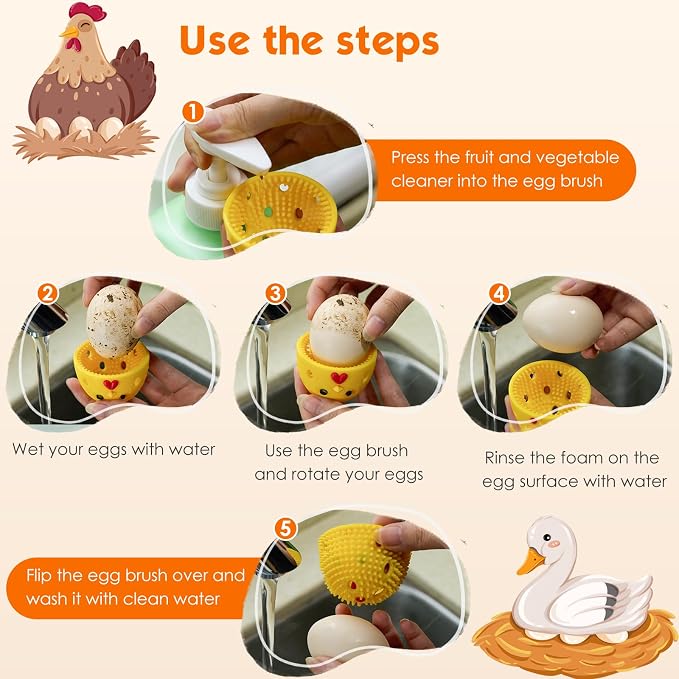 Egg Brush Cleaner, Egg Cleaner Scrubber - Image 3