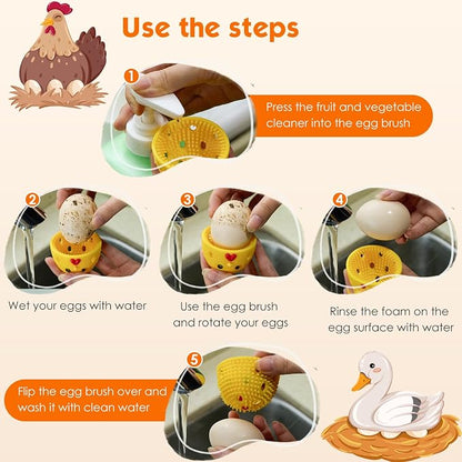 Egg Washer for Fresh Eggs, Silicone Egg Brush Cleaner, Egg Cleaner Scrubber for - Image 4