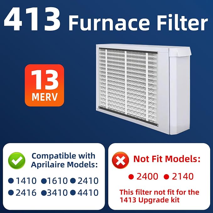 2 Pack 413 Replacement Air Filter, MERV 13, Actual Size: 16"x28"x4", Nominal - Image 2