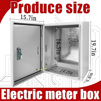 Electrical Box 20 x 16 x 10 Inch Indoor Outdoor Electrical Enclosure Box Steel - Image 2