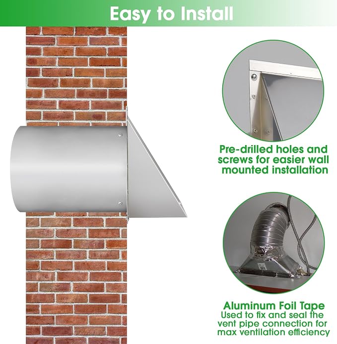 8 Inch Wall Vent, Hooded Wall Vent - Image 6