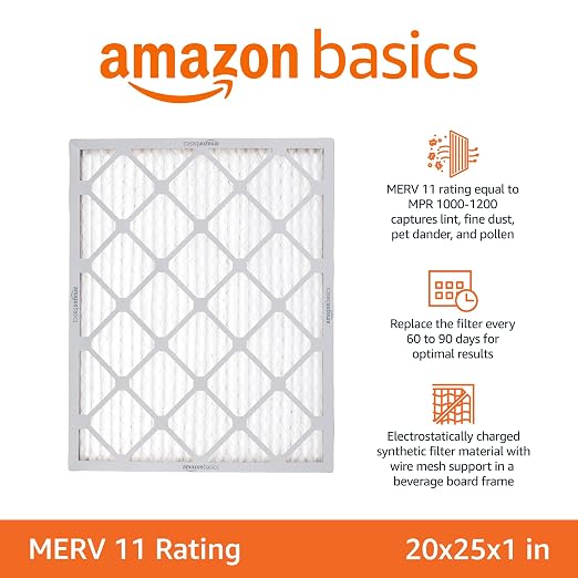 Amazon Basics 20x25x1 Air Filter 6 Pack, MERV 11 AC Furnace Filters - Image 2
