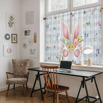 Easter Kitchen Curtains 54 Inch Long 2 Panel Set, Rod Pocket Window Curtains - Image 6